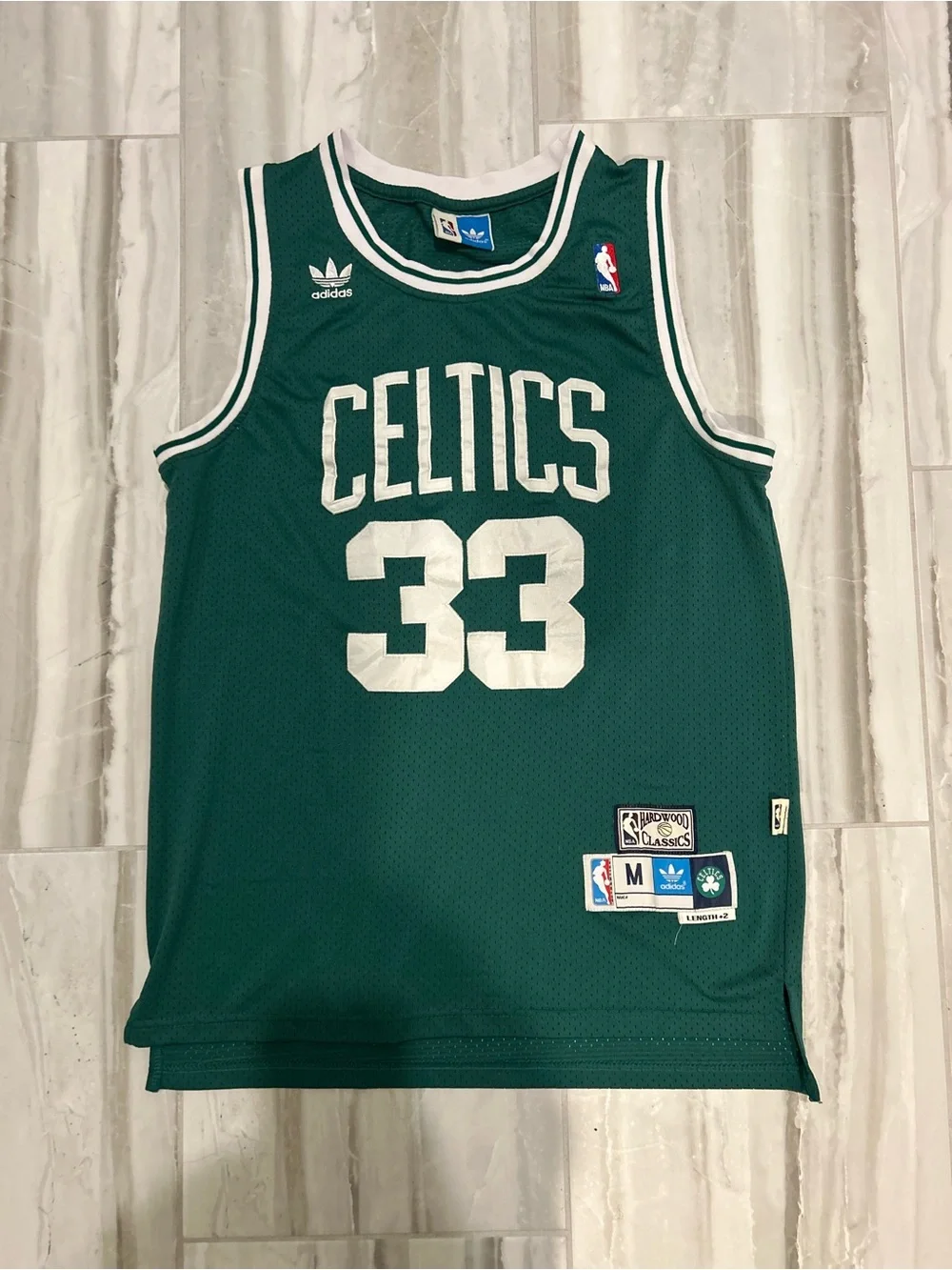 adidas Green Boston Celtics #33 Mesh Basketball Jersey